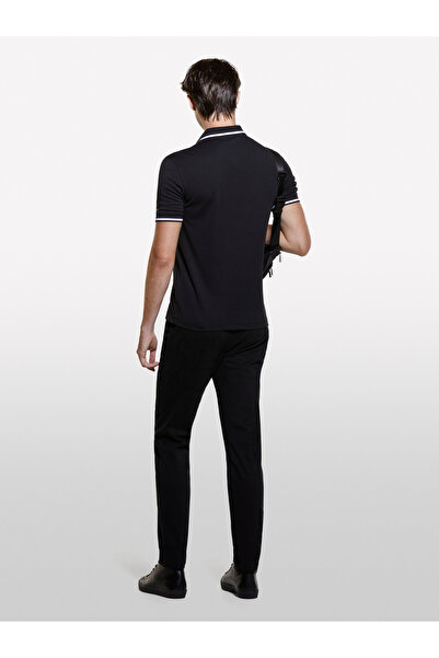 Sisley Ανδρικό μαύρο παντελόνι εφαρμοστό Vintage Effect Chino