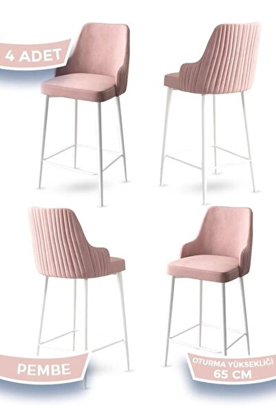 Canisa Tera Serisi 4 Pembe Sandalye 65 Cm Ada Mutfak Bar Sandalyesi Babyface ...