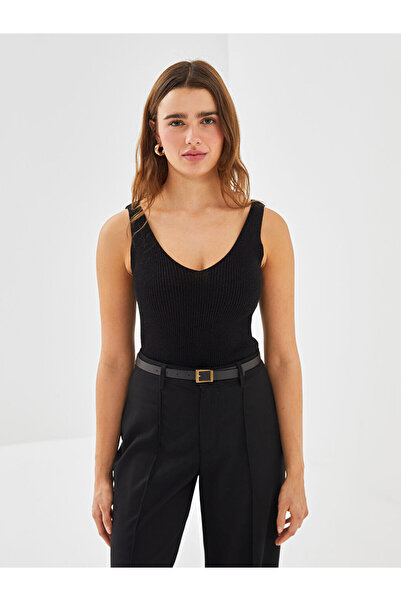 LC Waikiki V-Neck Shiny Looking Women's Knitwear Undershirt