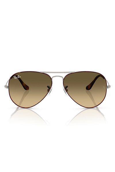Ray-Ban Ray Ban Unisex Pilot Aviator Large Metal Sunglasses- Rb 3025 - Lense Size:58mm - Havana On Gunmetal