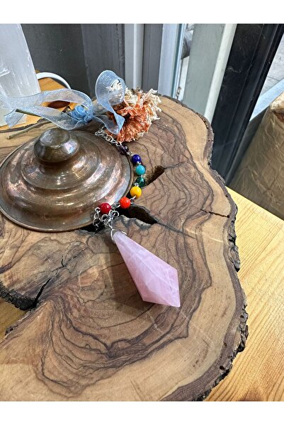 parze doğaltaş 12 Faset ( Vogel Kristali) Pembe Kuvars Pandül