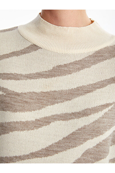 LC Waikiki Half Turtleneck Patterned Women's Knitwear Tunic