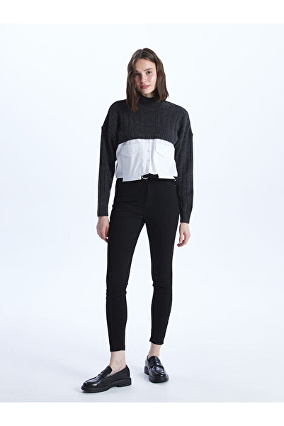 LC Waikiki Anthracite Half Turtleneck Women's Knitwear Sweater