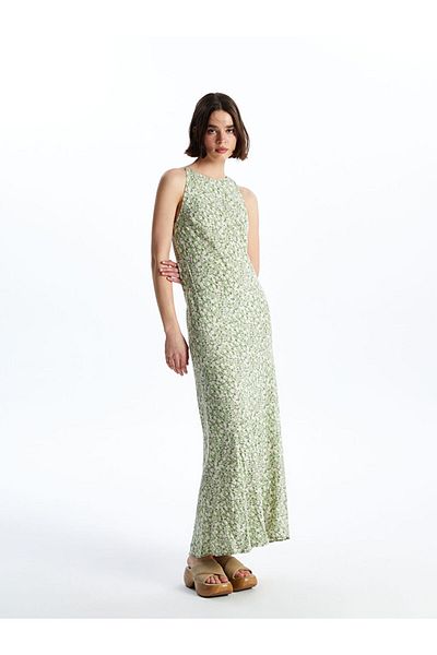 LC Waikiki Lcw Crew Neck Floral Strap Women's Dress