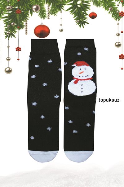 bistil New Christmas Gift Bistyle Children's Snowman - Man Christmas Heelless Socks