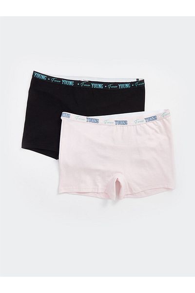 LC Waikiki LCW Young - Νέα Μαύρη στάμπα Boxer κιλότα 2 Συσκευασία