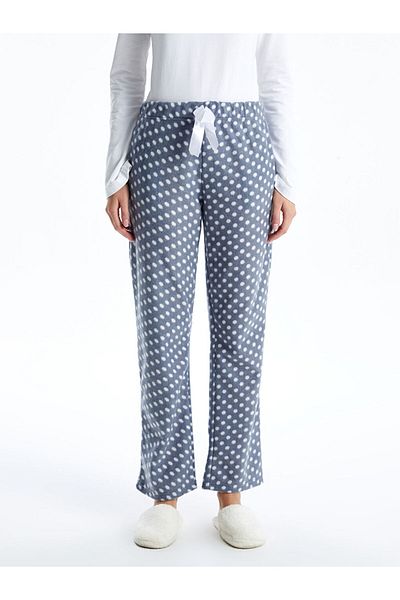 LC Waikiki Women's Fleece Pajama Bottoms with Elastic Waist Polka Dot