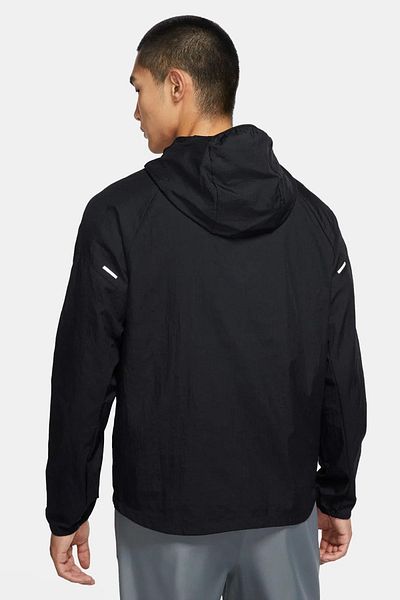 Nike Essential Running Jacket Reflective Συσκευασμένο Ανδρικό Μπουφάν Μαύρο