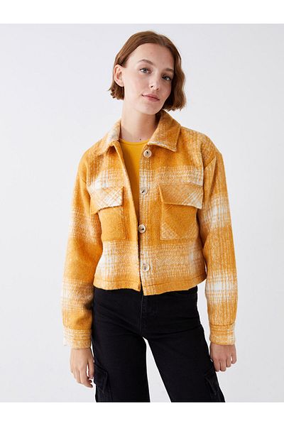 LC Waikiki Casual Plaid Long Sleeve Flannel Women's Shirt Jacket