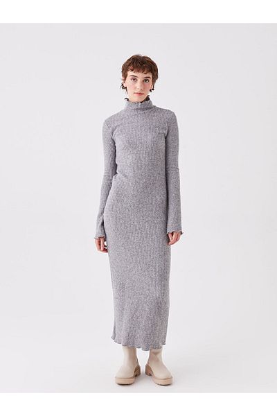 LC Waikiki Stand Collar Long Sleeve Women's Dress