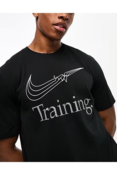 Nike Μπλουζάκι προπόνησης Dri Fit Swoosh Graphic Μαύρο Ανδρικό μπλουζάκι προπόνησης για τρέξιμο μαύρο