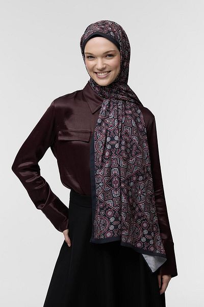 Qef Palm Patterned Daily Print Shawl