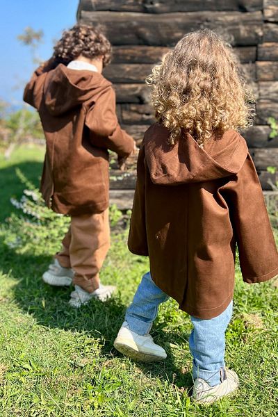 meqlife Unisex Children's Hooded Trench Coat Raincoat