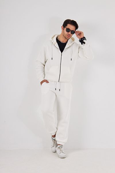 The Champ Clothing Σετ φούτερ με κουκούλα καγκουρό με φερμουάρ και ελαστικές τσέπες στο κάτω μέρος