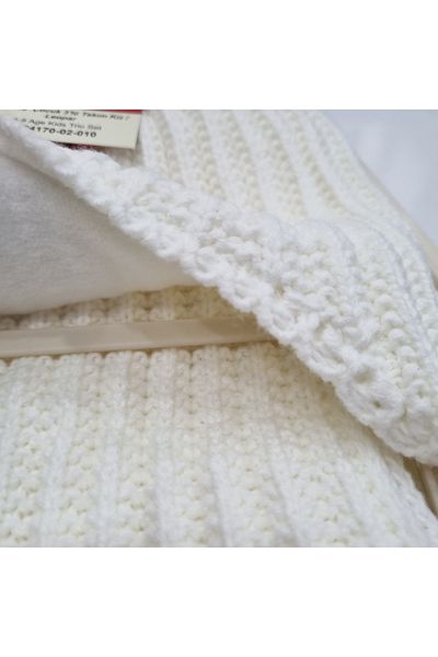 Uğur bebe Kitti Children's Scarf and Fleece Beanie Gloves Set of 3 - 4-8 Years, Cream