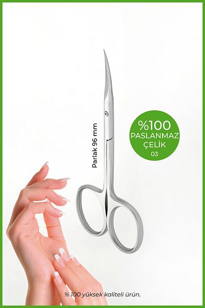 Nera Classy Glossy Grey Pro Stainless Steel Manicure Meat Scissors - No02