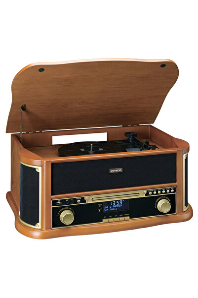 Lenco Tcd-2571wd Ahşap Retro Bluetooth Usb Dap Fm Radyo Cd Kaset Özellikli Pikap Plak Çalar