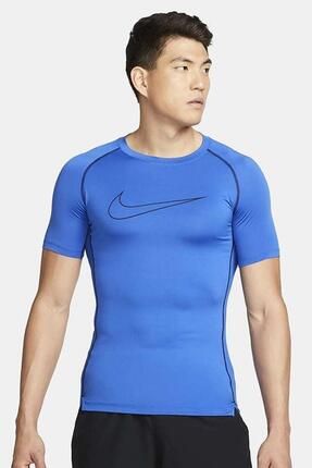 Nike Pro Dri Fit Men s Tight Fit Short Sleeve Top Slim Fit Body Erkek Antrenman Ti ort Sax Mavi Fiyat Yorumlar Trendyol