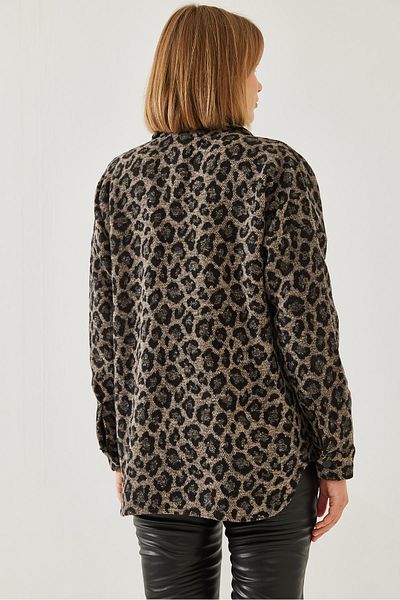 Bianco Lucci Dámská košile s leopardím potiskem Double Pocket Stamp 60351192