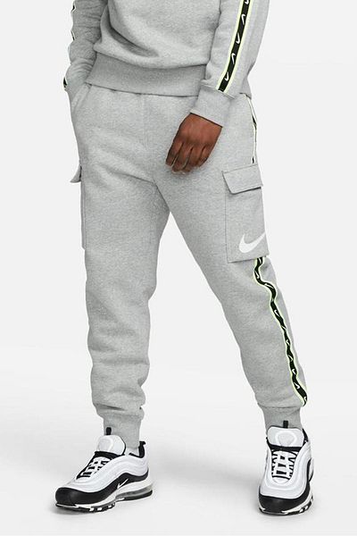 Nike Αθλητικά ρούχα Repeat Standard Fit Cut Hooded Cargo Ανδρικό Φούτερ με τσέπες Γκρι