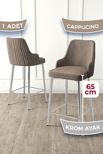 Canisa Tera Serisi 1 Adet Babyface Kumaş 65 cm Krom Kaplama Ayaklı Cappucino ...