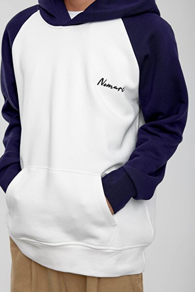 NOMARC Λευκό μπλουζάκι με μανίκια με κουκούλα