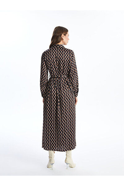 LC Waikiki Gomlek Yaka Desenli Kadin Elbise - W4I555Z8