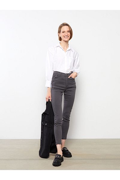 LC Waikiki Slim Fit Straight Pocket Detailed Women's Jean Trousers