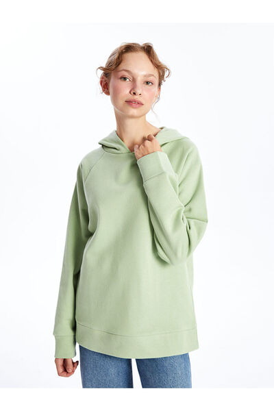 LC Waikiki Green Oversize Women's Thick Hoodie