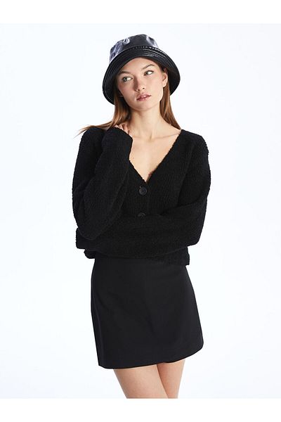 LC Waikiki V-Neck Long Sleeve Women's Knitwear Cardigan