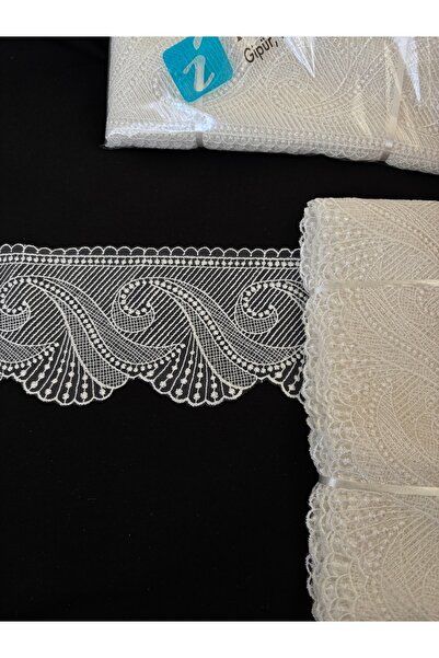 Butik Güpür piyasa desen En 11 cm geniş model Fransız dantel imza Tekstil top...
