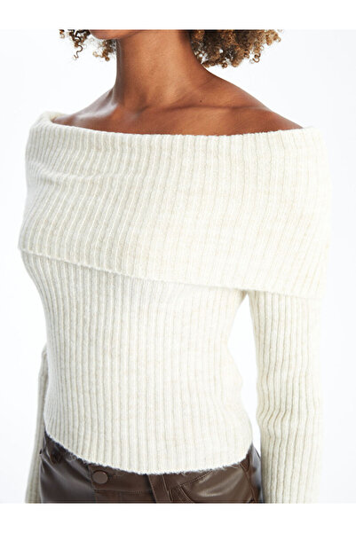 LC Waikiki Dámský pletený svetr – lodičkový výstřih, pevný dlouhý rukáv