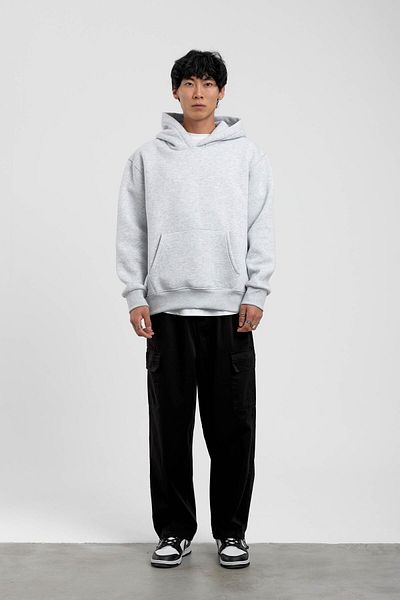 NOMARC Γκρι φούτερ με κουκούλα Basic Hooded