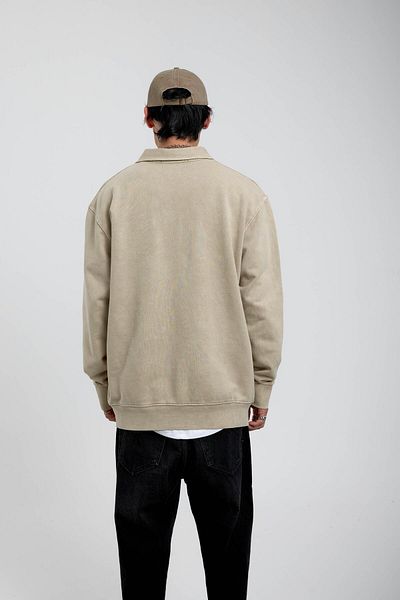 NOMARC Φούτερ με φερμουάρ με γραμμένο μάρκα Cream Pocket