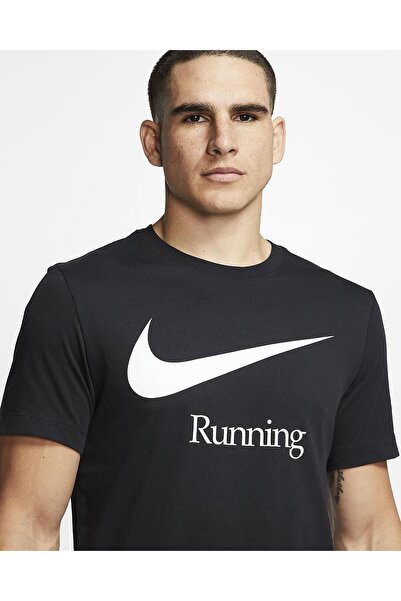 Nike Running Dri Fit Ανδρικά T-shirts Ανδρικό μπλουζάκι για τρέξιμο μαύρο