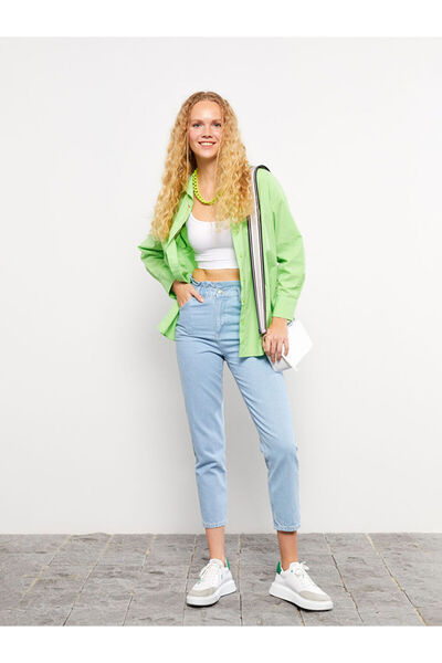 LC Waikiki Blue Women's Mom Fit Straight Jeans