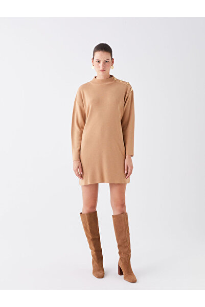 LC Waikiki Μισό ζιβάγκο oversized Γυναικείο πλεκτό τουνίκ - W3FY30Z8