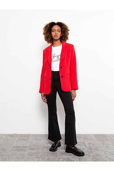 LC Waikiki LCW Vision elülső gombos záródású, egyenes, hosszú ujjú női blézerkabát