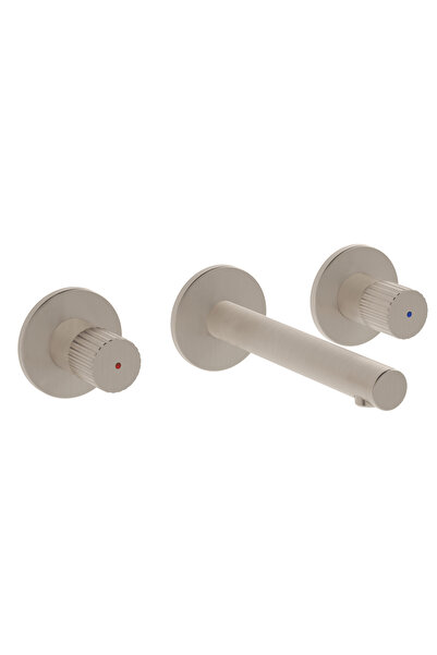 VitrA Origin A4258234 Ankastre Lavabo Bataryası, 3 Rozetli, Sıva Üstü, Fırçal...