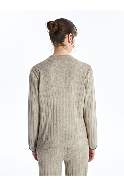 LC Waikiki Pulover de damă - guler polo, solid, cu mânecă lungă