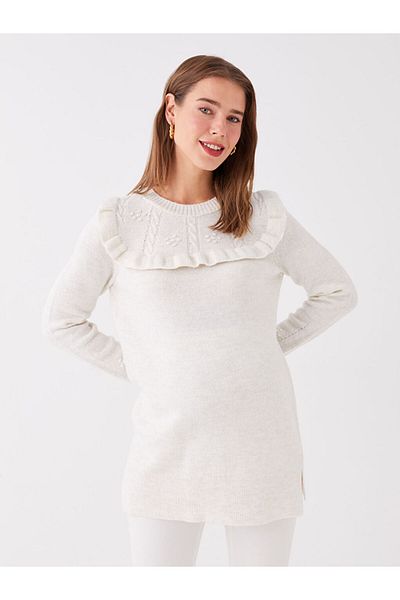 LC Waikiki Crew Neck saját mintás hosszú ujjú kismama kötöttáru tunika