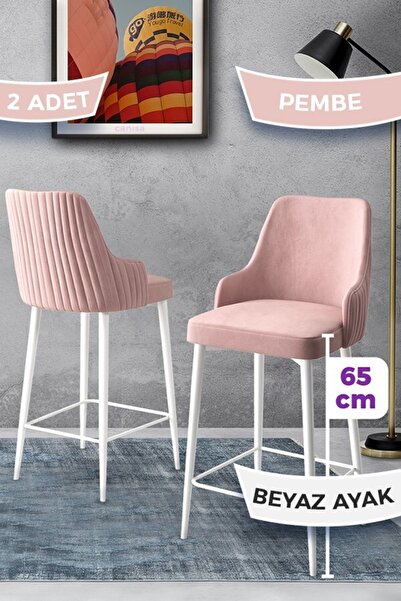 Canisa Tera Serisi 2 Pembe Sandalye 65 Cm Ada Mutfak Bar Sandalyesi Babyface ...