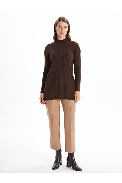 LC Waikiki LW - Dik Yaka Düz Uzun Kollu Kadın Triko Tunik