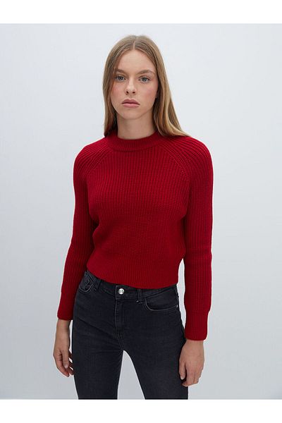 LC Waikiki Women's Knitwear Sweater - Crew Neck, Solid Long Sleeve