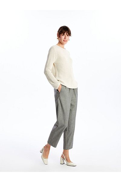 LC Waikiki Pantaloni de damă cu model în carouri - cu talie elastică