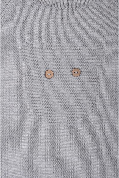 Minora Gray Patterned Knitwear Unisex Jumpsuit