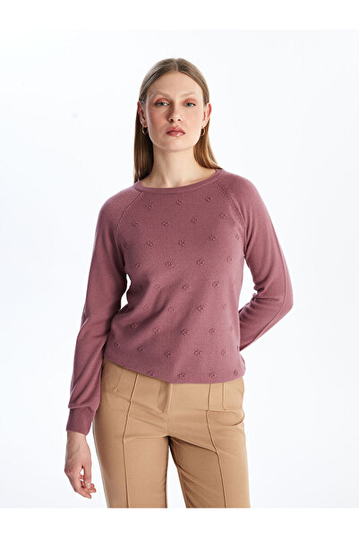 LC Waikiki Crew Neck Floral Women's Knitwear Sweater