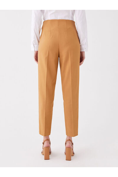 LC Waikiki Brown High Waist Carrot Cut Women's Trousers