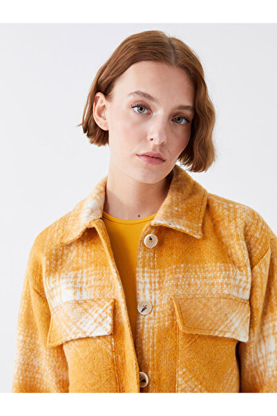 LC Waikiki Ekose Uzun Kollu Flanel Kadın Gömlek Ceket
