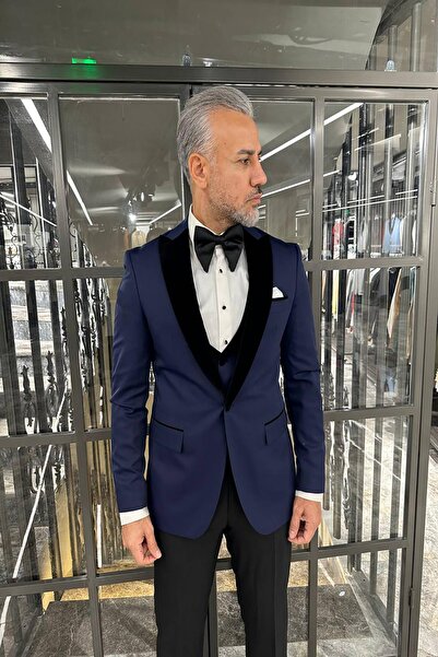 Fc Plus DAMATLIK YELEKLİ LACİVERT TAKIM ELBİSE